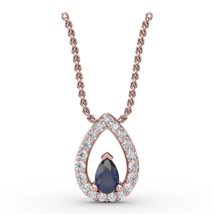 Tears of Love Sapphire and Diamond Pendant