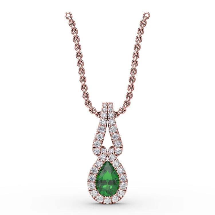 Make A Statement Emerald and Diamond Pendant