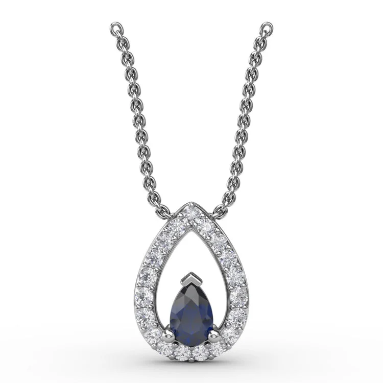 Tears of Love Sapphire and Diamond Pendant