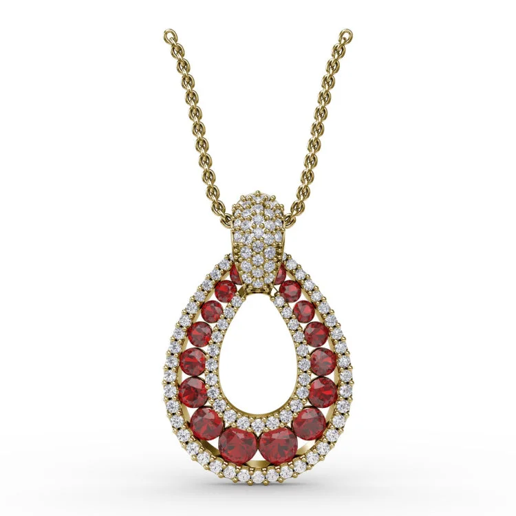 Steal The Spotlight Ruby and Diamond Pendant