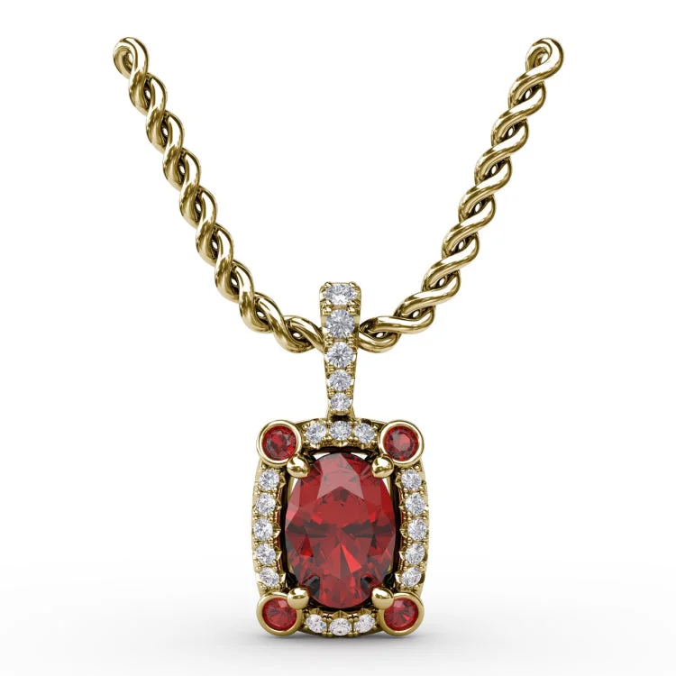 Feel The Elegance Ruby and Diamond Pendant