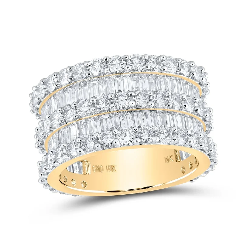 10kt Yellow Gold Mens Round Diamond Eternity Ring 6-7/8 Cttw