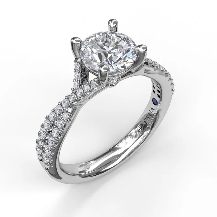 Delicate Late Twist Diamond Engagement Ring