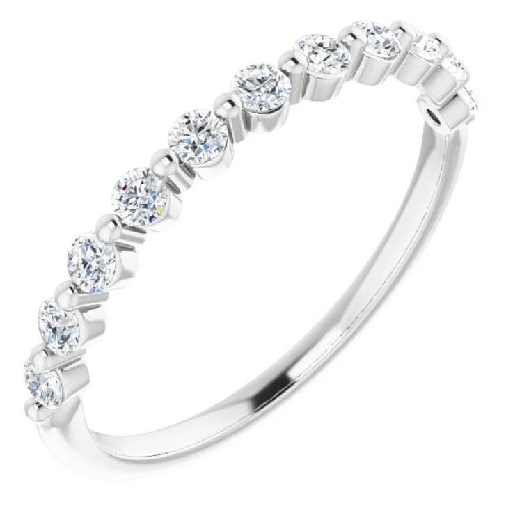 14K White 1/2 CTW Natural Diamond Anniversary Band