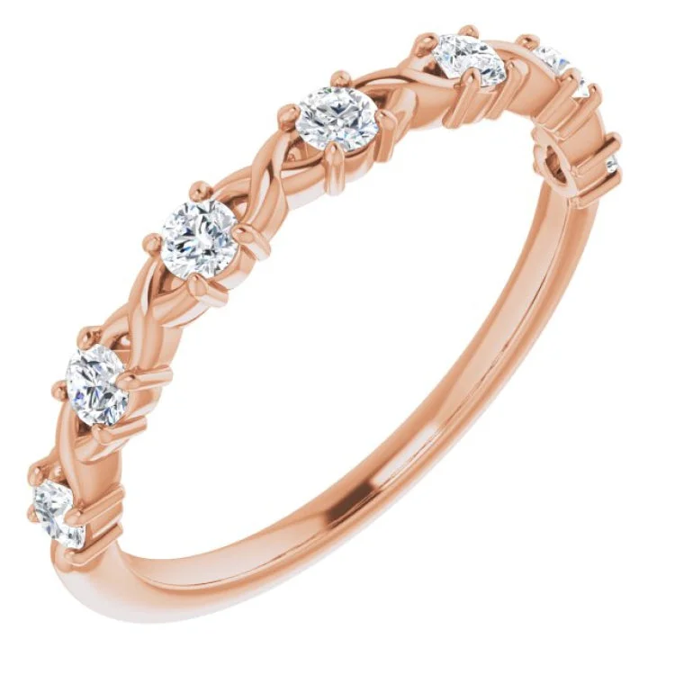 14K Rose 1/3 CTW Natural Diamond Anniversary Band