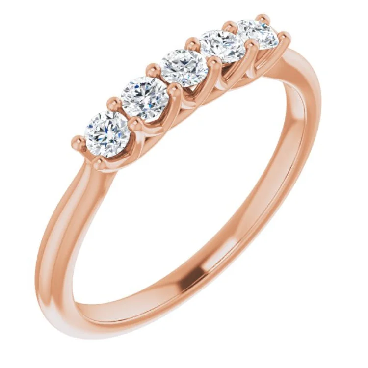 14K Rose 1/3 CTW Natural Diamond Anniversary Band