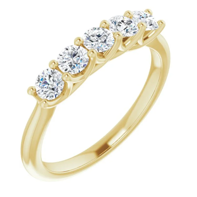 14K Yellow 5/8 CTW Natural Diamond Anniversary Band