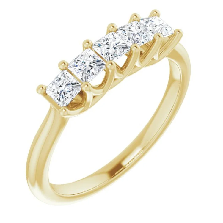 14K Yellow 5/8 CTW Natural Diamond Anniversary Band