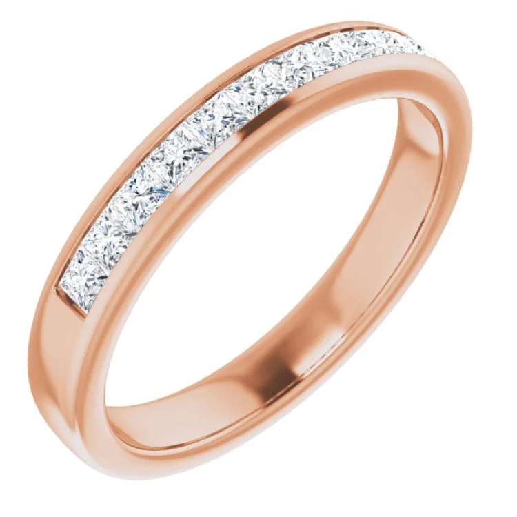 14K Rose 3/4 CTW Natural Diamond Band