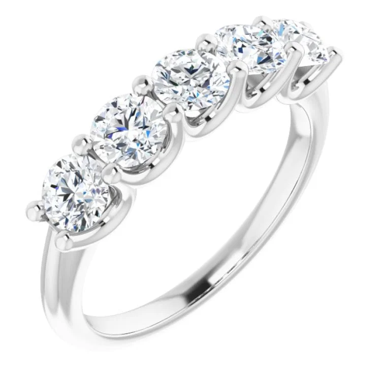 14K White 1 1/3 CTW Natural Diamond Anniversary Band