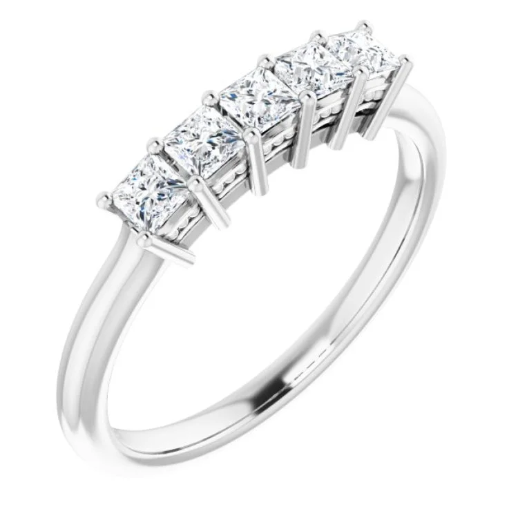 14K White 1/2 CTW Natural Diamond Anniversary Band