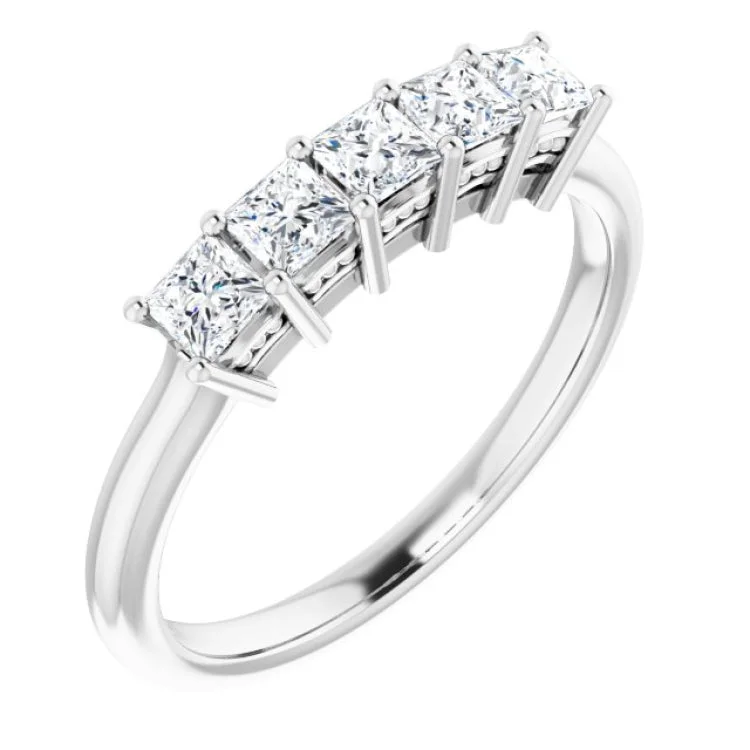 14K White 5/8 CTW Natural Diamond Anniversary Band