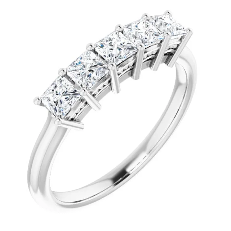 Platinum 3/4 CTW Natural Diamond Anniversary Band