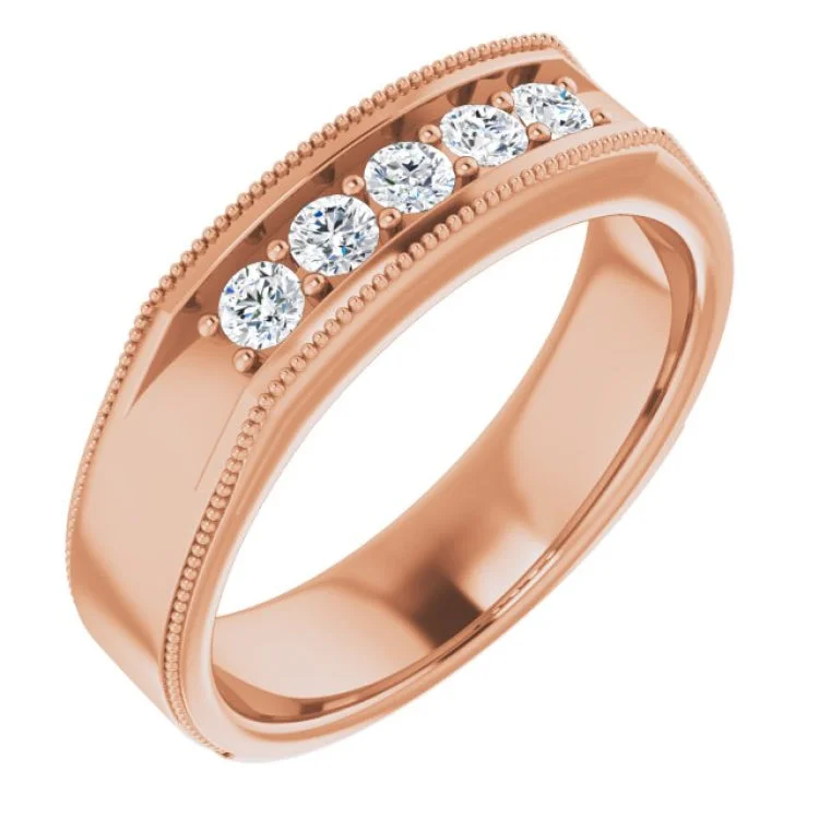 14K Rose 3/8 CTW Natural Diamond Ring