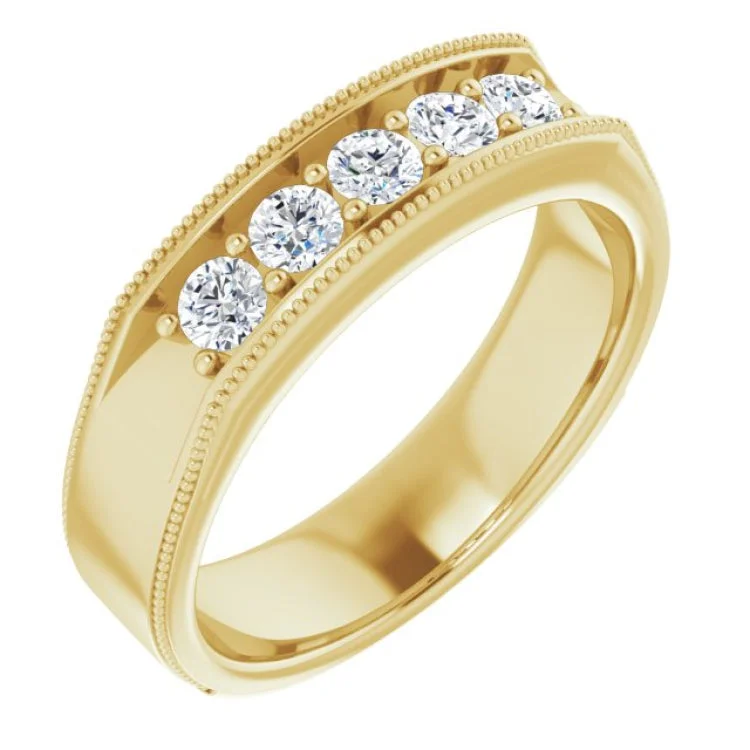 14K Yellow 5/8 CTW Natural Diamond Ring