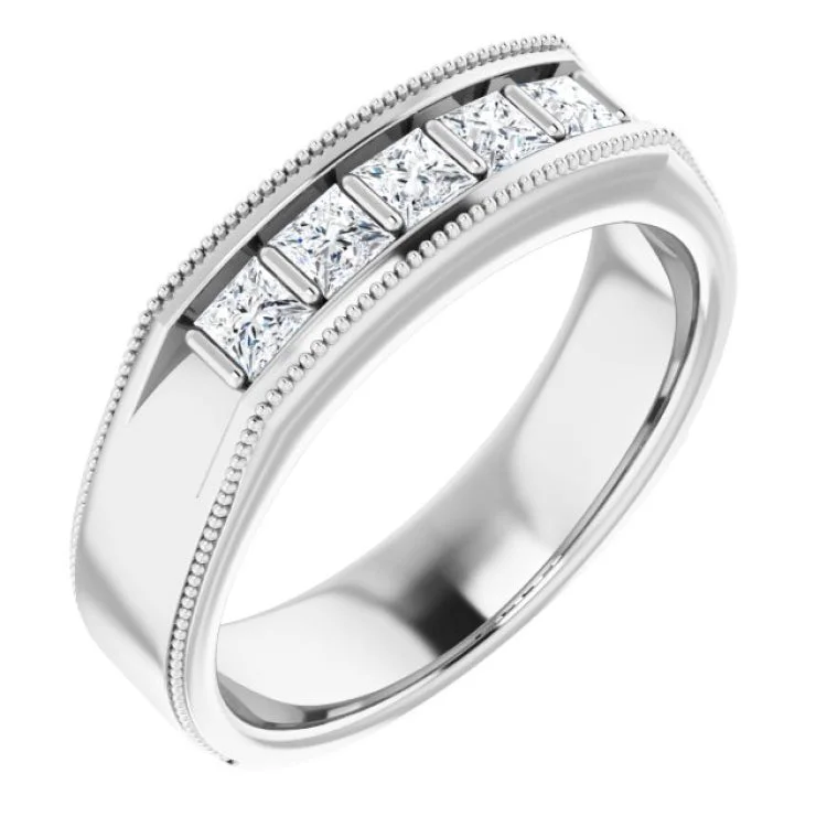 14K White 5/8 CTW Natural Diamond Ring