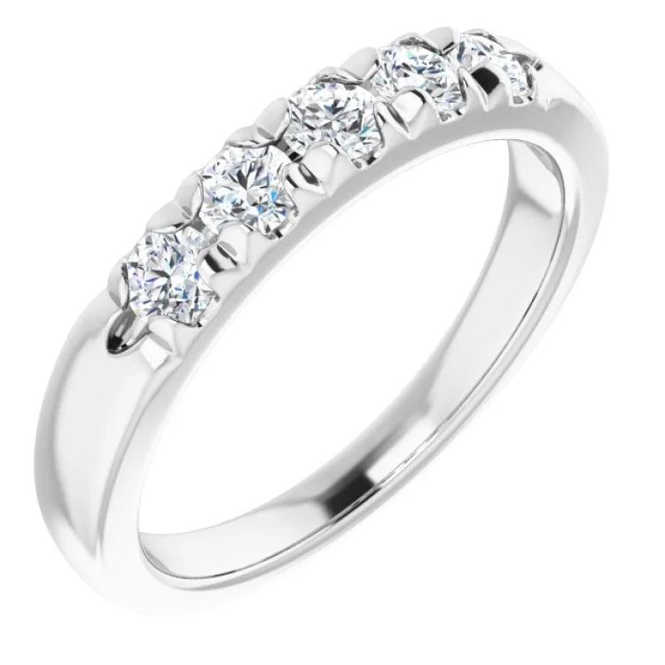 14K White 1/2 CTW Natural Diamond Anniversary Band