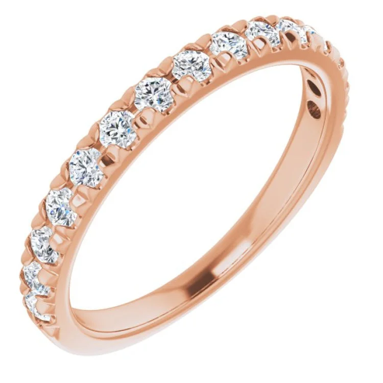 14K Rose 1/2 CTW Lab-Grown Diamond Anniversary Band