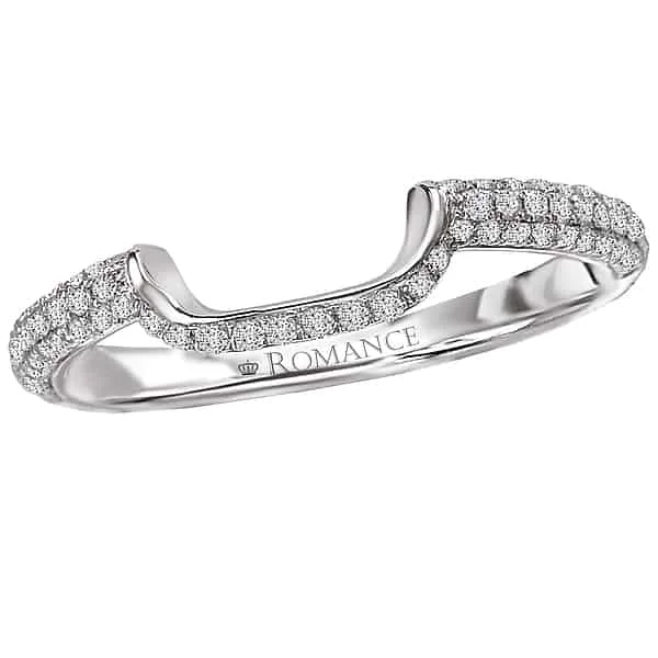 Romance Contour Wedding Band for Square Halo