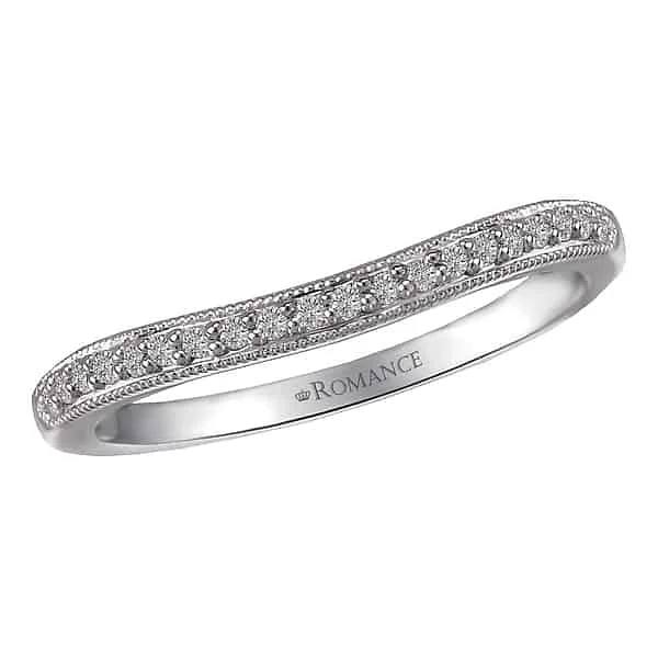 Romance Diamond Contour Ring with Milgrain