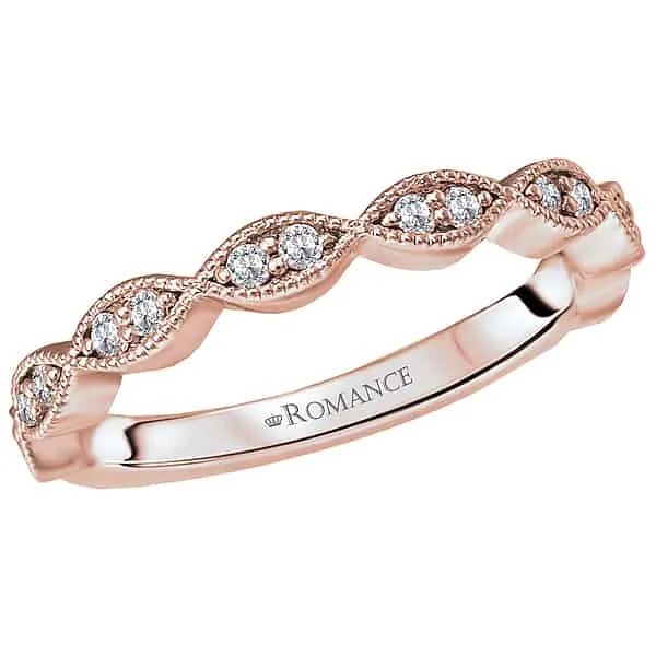 Romance Rose Gold Scalloped Diamond Band