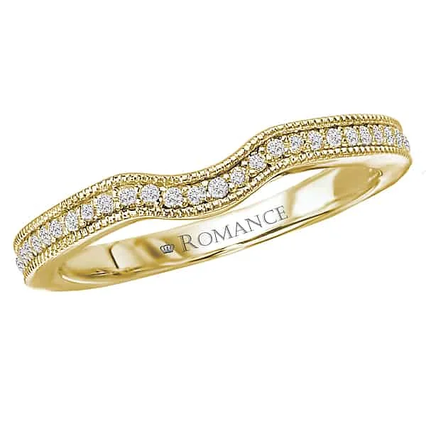 Romance Yellow Gold Diamond Contour Band