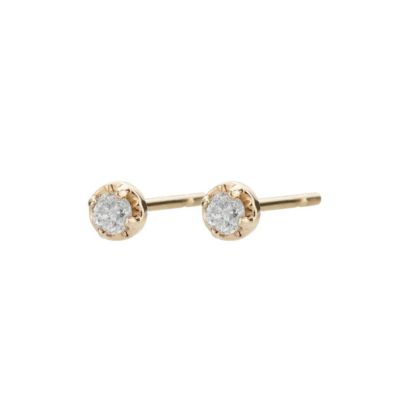 14K Medium Prong Diamond Studs