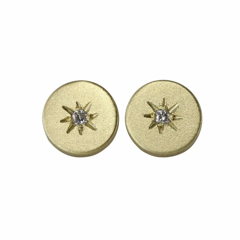 14k Starry Sky Studs w/ Diamond