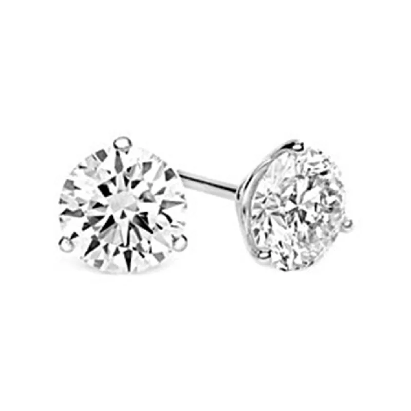 14K White Gold Diamond Stud Earrings