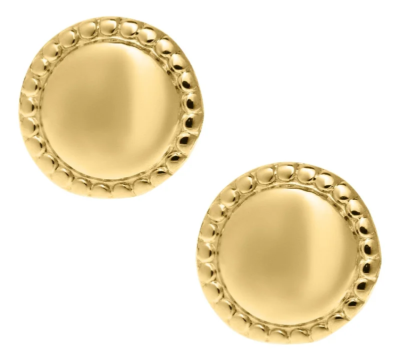 14K Y Gold Disc Safety Baby Studs