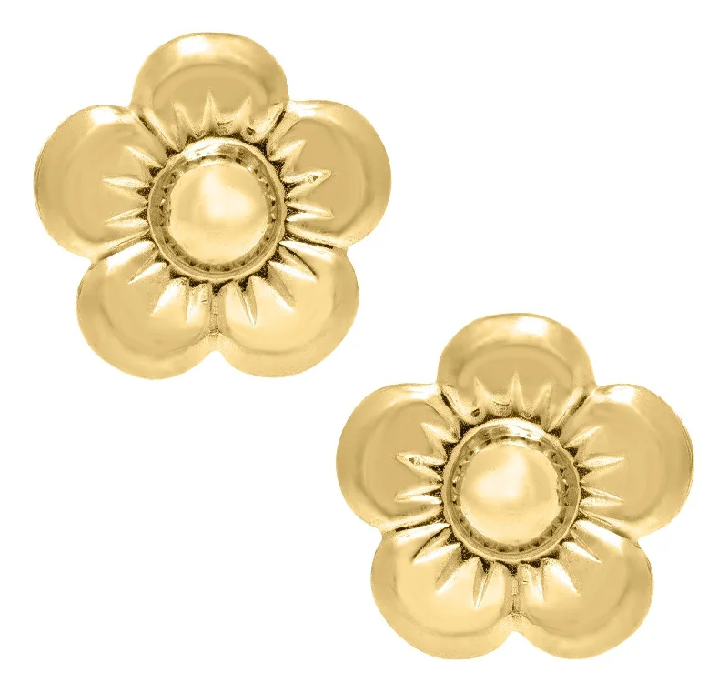 14K Y Gold Flower Baby Studs