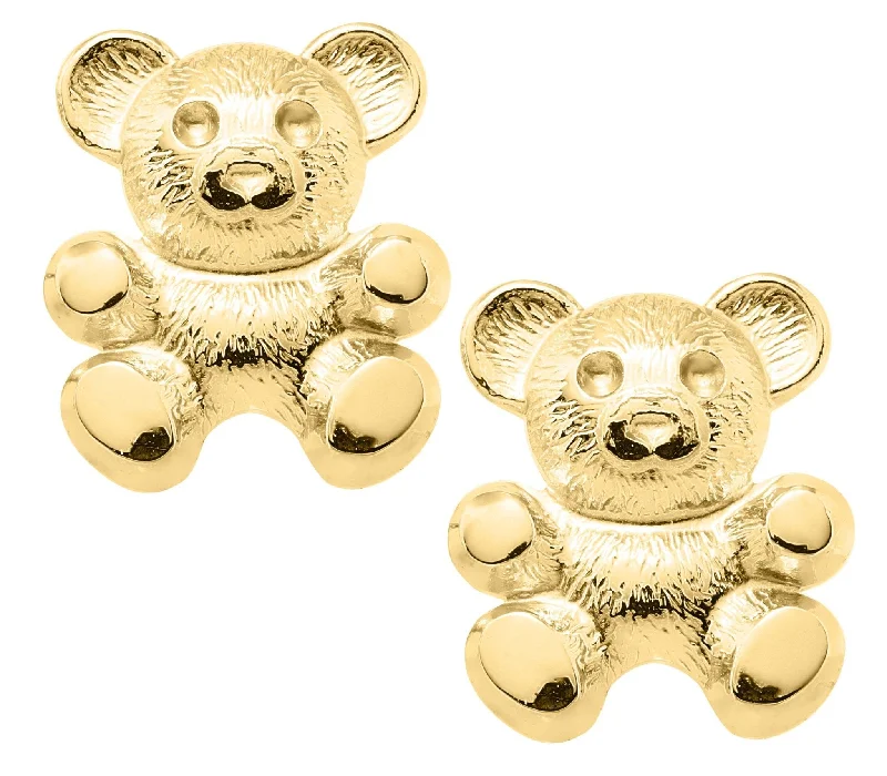 14K Y Gold Teddy Bear Baby Studs