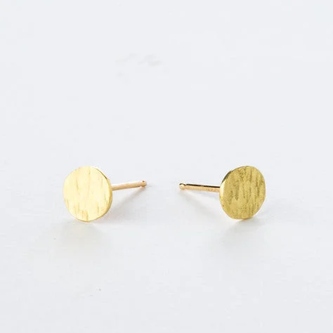 18K Hammered Circle Studs