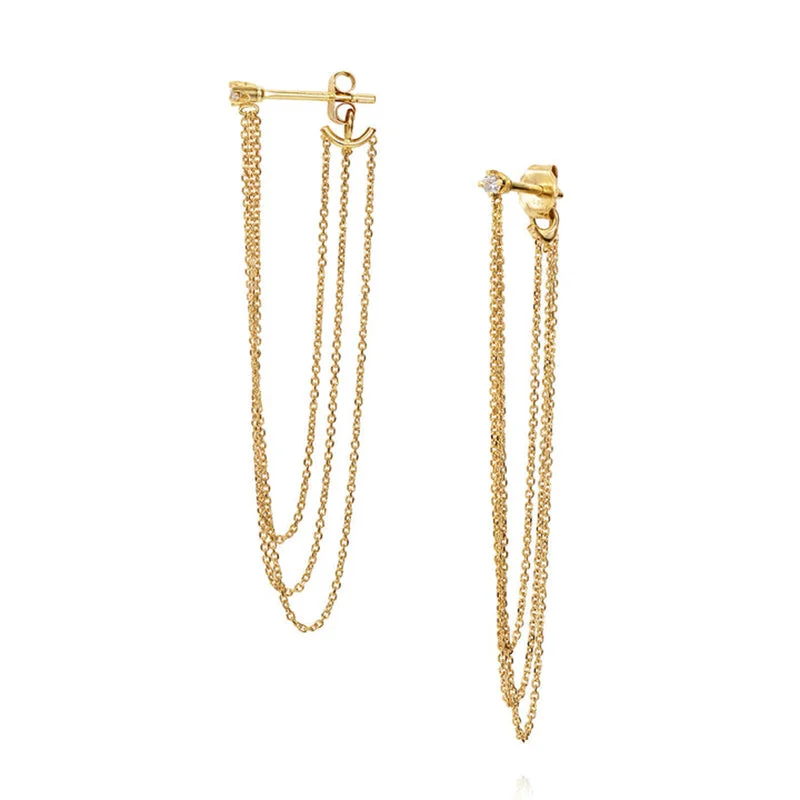 18k Nouveau Now Drape Stud Post Earrings