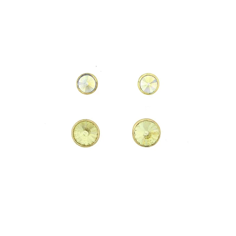 1928 Jewelry Citrine and Crystal Stud Earrings Sets