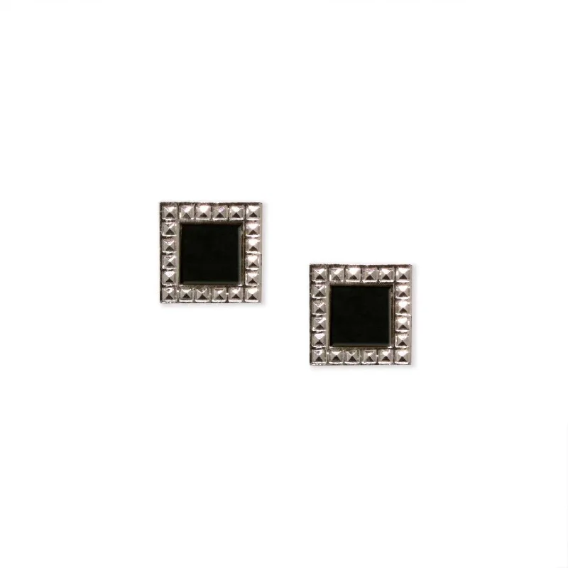 1928 Jewelry Gemstone Square Stud Earrings