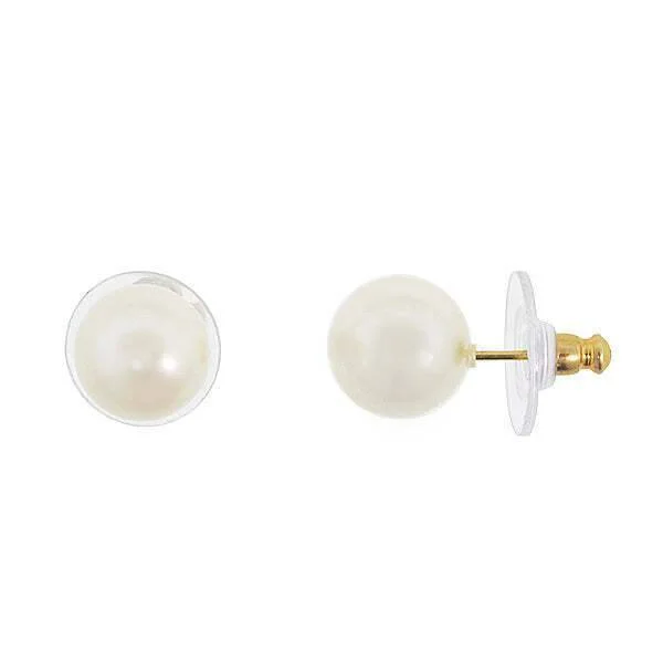 2028 Jewelry Faux Peach Pearl Stud Earrings 8Mm