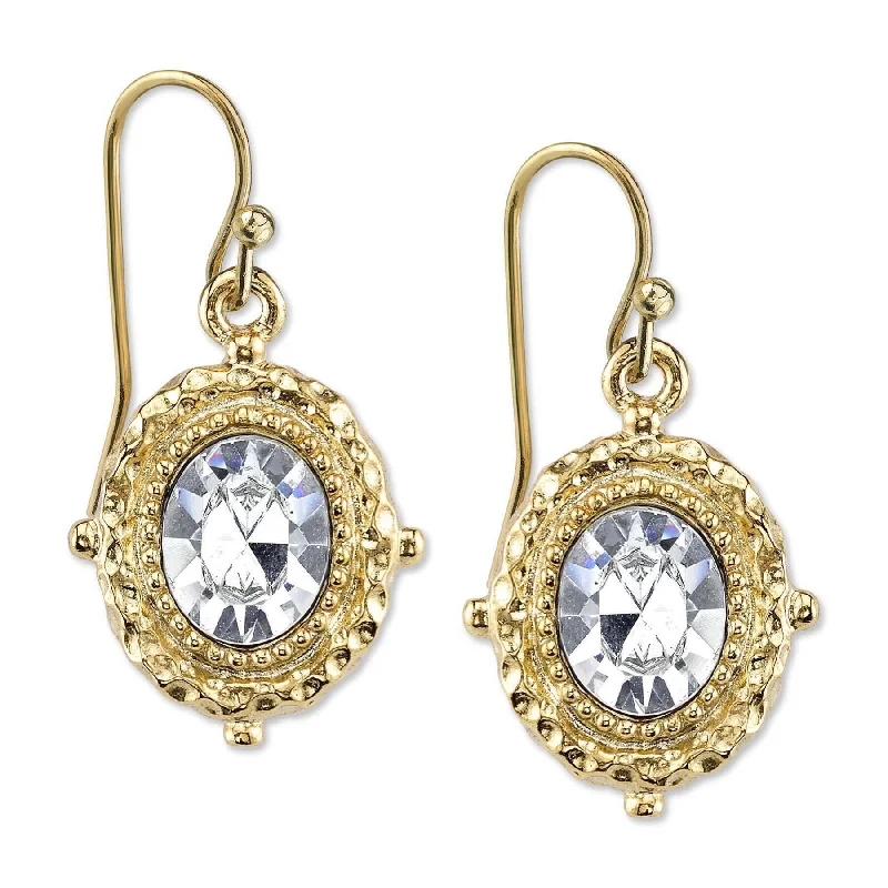 2028 Jewelry Crystal Austrian Oval Drop Earrings