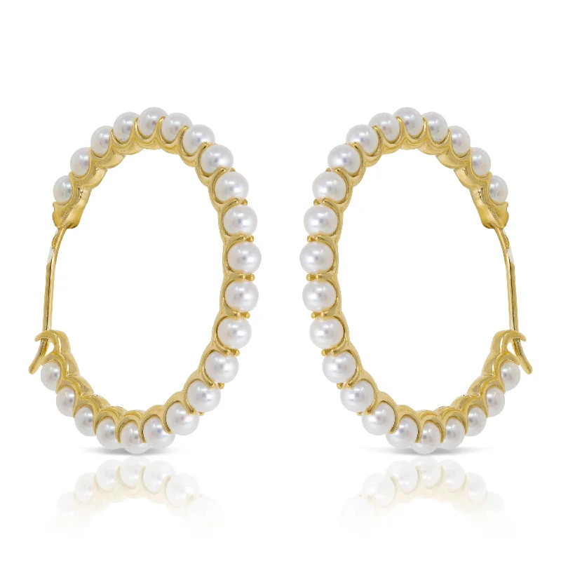 Baby Akoya Pearl Hoop Earrings