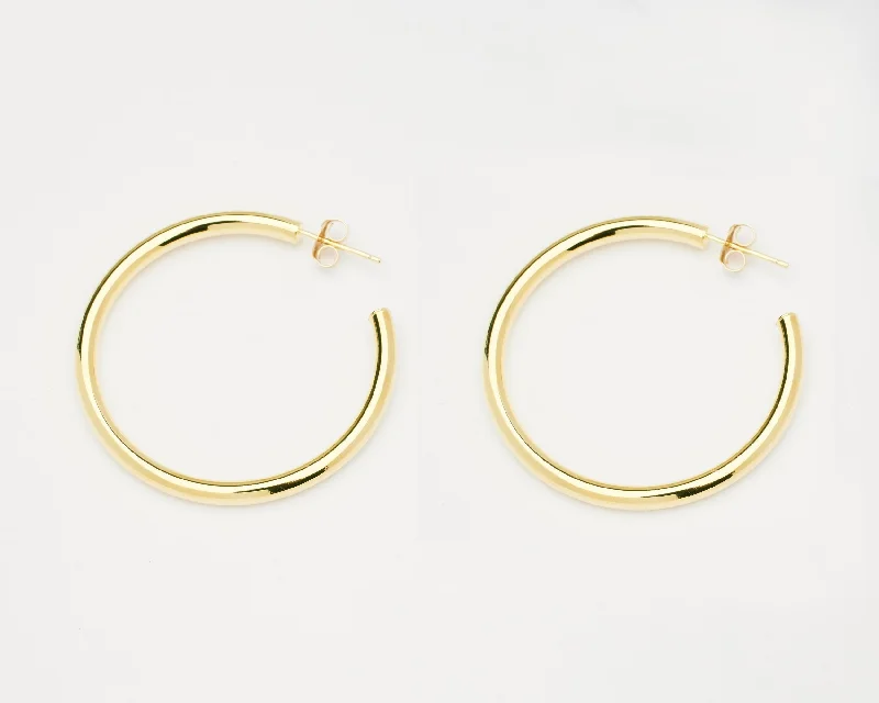 Amor Gold Hoop Post Earrings