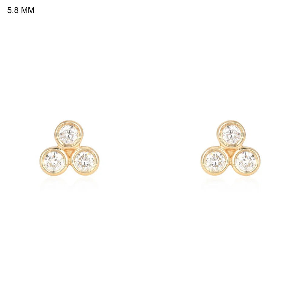 Bezel Set Diamond Cluster Earrings