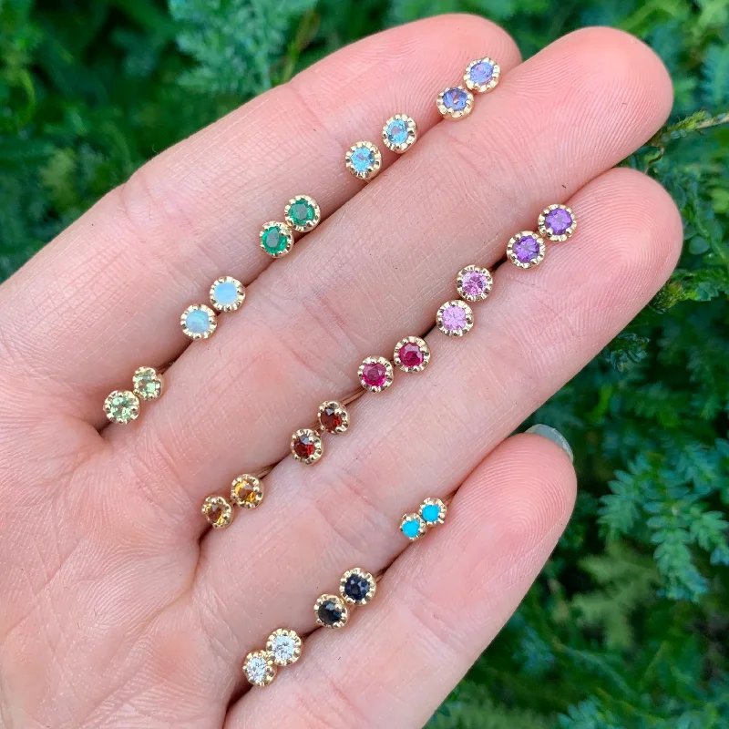 Birthstone Prong Studs