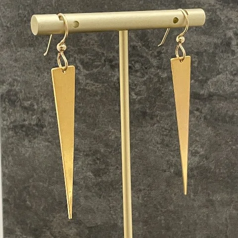 Brass Triangle Drop Earrings