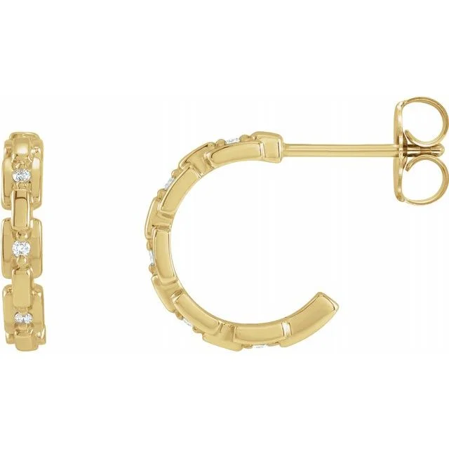 Chain Link Huggie Hoop Earrings