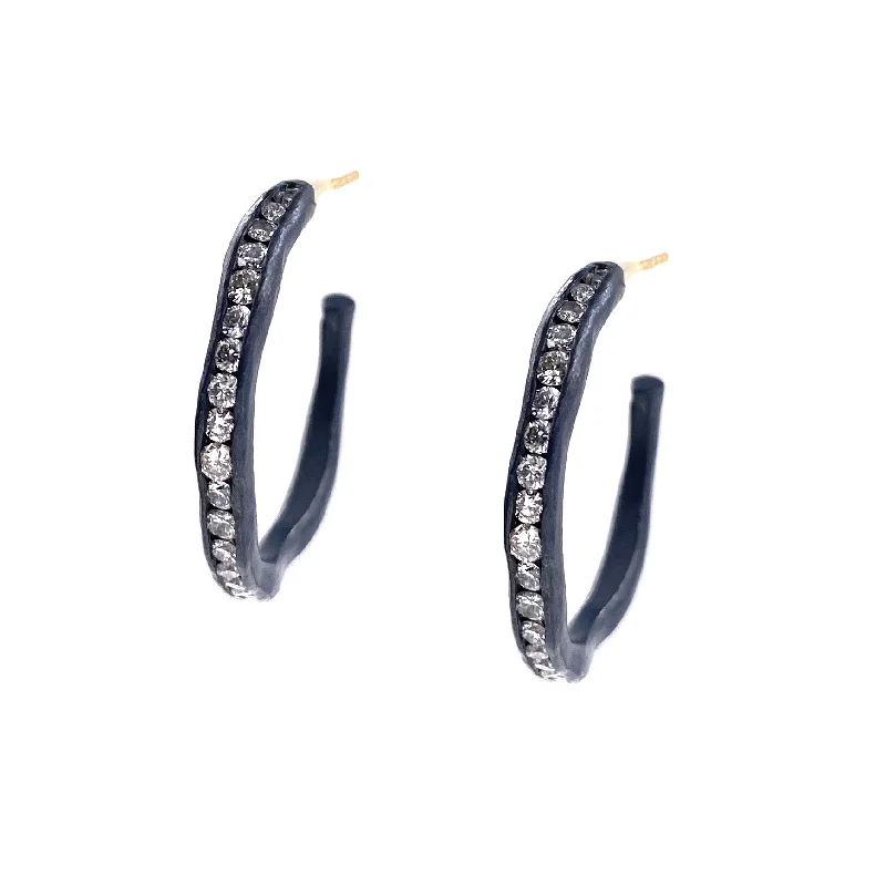 Channel Set Diamond Hoops