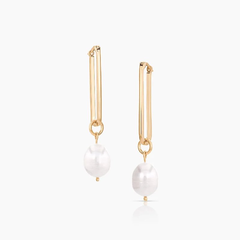 Colette Pearl Hoop Earrings