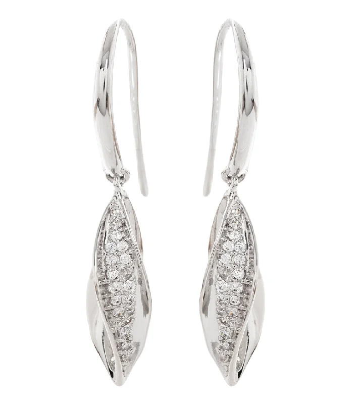 Drop Earrings, Cubic Zirconia Pave