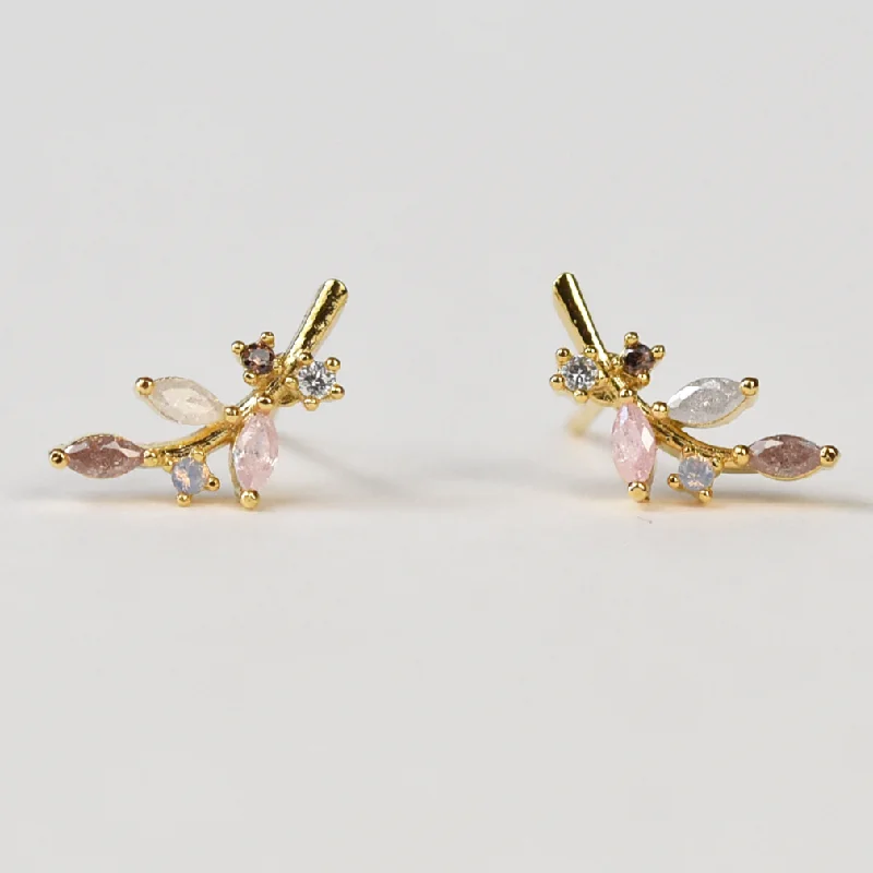 Delicate Laurel Leaf Studs