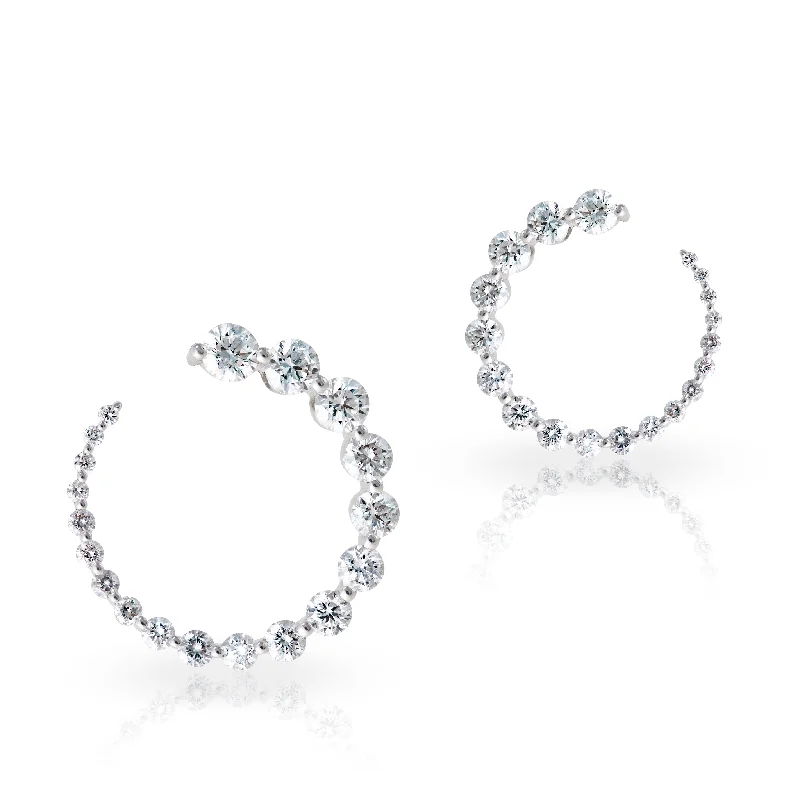 Diamond Hoop Earings 2.09 Carat Weight