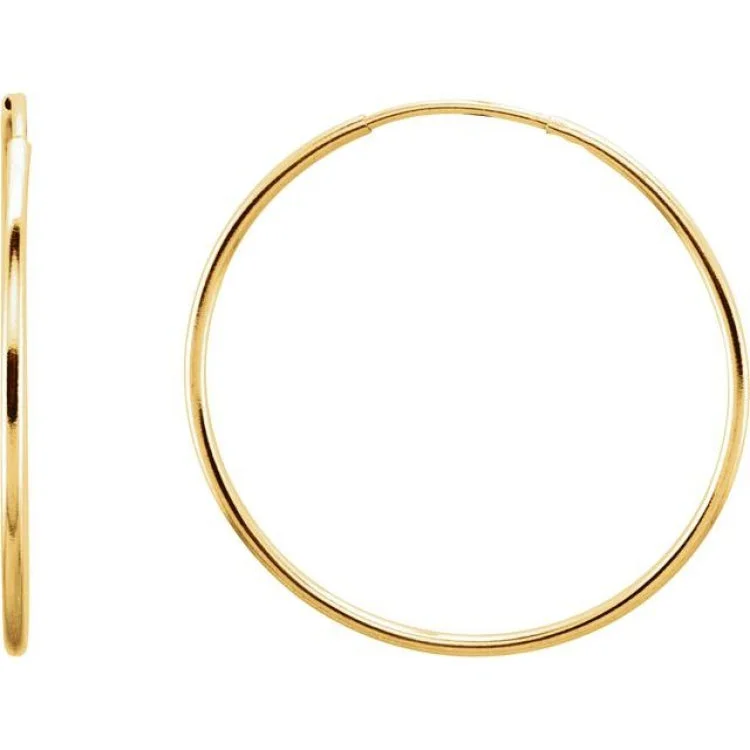 14K Yellow 24 mm Endless Hoop Earrings